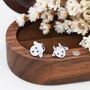 Sterling Silver Mismatched Baby Goat And Sheep Stud Earrings, thumbnail 1 of 12