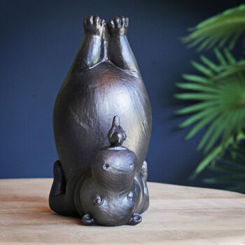 Yoga Hippo And Bird Ornament, 3 of 5