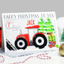 Personalised Red Tractor 2nd Christmas Card, thumbnail 3 of 6