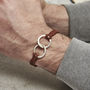Personalised Men's Double Hoop Leather Bracelet, thumbnail 3 of 11