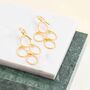 Palermo Brushed Yellow Gold Plated Art Deco Earrings, thumbnail 1 of 5