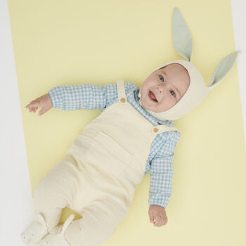 Mint Or Peach Easter Bunny Rabbit Baby Bonnet, 4 of 6