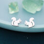 Sterling Silver Squirrel Stud Earrings, thumbnail 5 of 12
