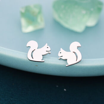 Sterling Silver Squirrel Stud Earrings, 5 of 12