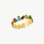 Textured Vibrant Color Floral Gold Ring, thumbnail 1 of 3