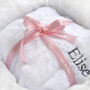 Personalised White Baby Gown With Steel Cable Blanket, thumbnail 10 of 12