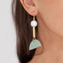 Textured Clay And Brass Half Moon Earrings, thumbnail 1 of 4