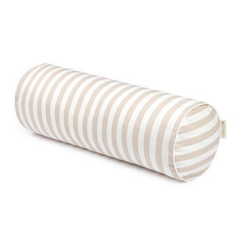 Sand Pinstripe Cotton Bolster Cushion, 2 of 2