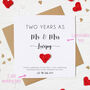 Personalised 2nd Anniversary Card With Cotton Heart, thumbnail 6 of 8