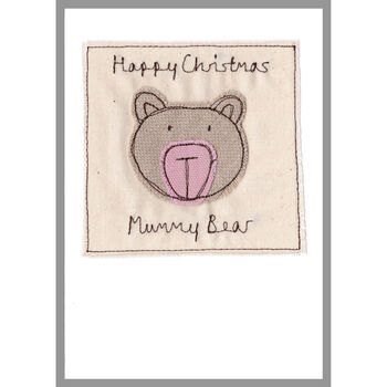 Personalised Bear Christmas Card For Mum, Grandma, Girlfriend, 3 of 11