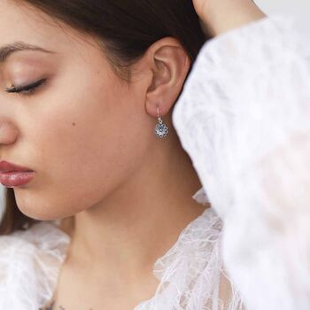 Sterling Silver Petals Dangly Earrings, 2 of 5