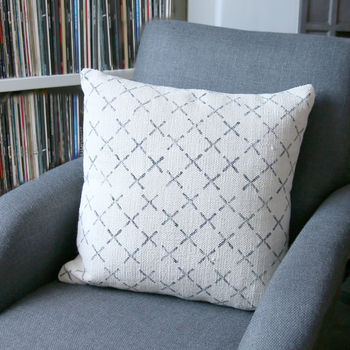 Grey Cross Print Cushion, 4 of 4