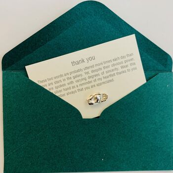 Thank You Gift Sterling Silver Keepsake With Blank Card, 2 of 3