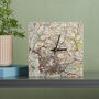 Personalised Map Location Square Clock, thumbnail 1 of 8