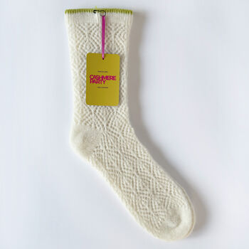 100% Cashmere Lace Socks, 5 of 9