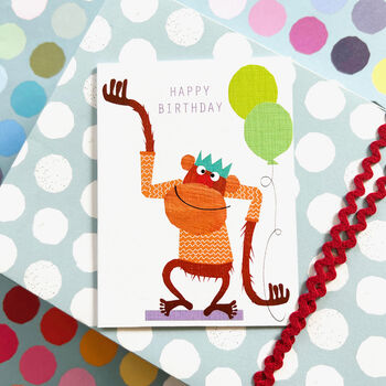 Happy Birthday Monkey Mini Card, 5 of 5