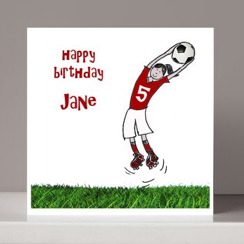 Personalised Red, Blue Or Green Football Birthday Card, 2 of 5