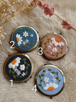 Hand Embroidered Compact Mirror, 8 of 8