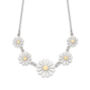 Five Daisies Necklace In Solid Silver And 18ct Gold, thumbnail 2 of 7