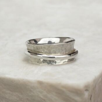 Personalised Wide Sterling Silver Spinner Ring, 3 of 8