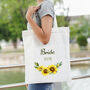 Personalised Sunflower Bridesmaid Tote Bag Gift, thumbnail 5 of 6