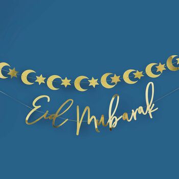 Eid Mubarak Gold Foil Banner, 4 of 4