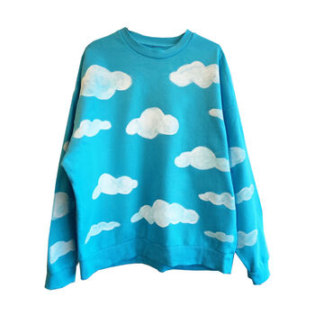 Hand Painted Blue Sky And Cloud Sweatshirt, 4 of 4