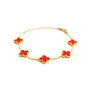 Clover Bracelet Gold/Red, thumbnail 2 of 3