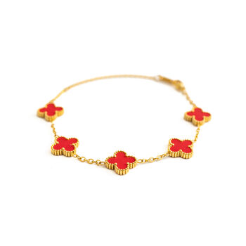 Clover Bracelet Gold/Red, 2 of 3