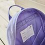 Personalised Butterfly Lilac Mini Cord Backpack, thumbnail 4 of 5