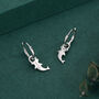 Sterling Silver Kawaii Shark Detachable Huggie Hoop Earrings, thumbnail 4 of 12