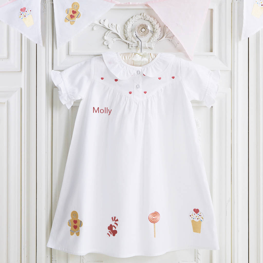 Girl's Gingerbread Cotton Dress, 1 of 4