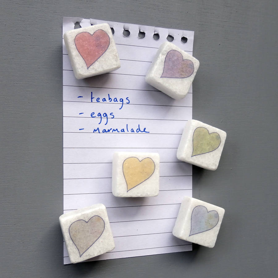 Pastel Hearts Mini Marble Fridge By littlebirdydesigns