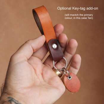 Handmade Leather Key Fob With Personalisation, 5 of 8