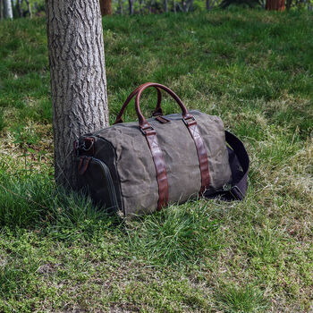 Personalised Waxed Canvas Boot Bag By EAZO | notonthehighstreet.com