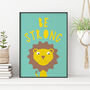 'Be Strong' Childrens Lion Nursery Print, thumbnail 2 of 2