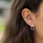 Personalised Sterling Silver And Rose Gold Stirrup Earrings, thumbnail 3 of 9