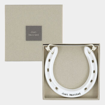 Porcelain Lucky Horseshoe Wedding Gift, 2 of 4