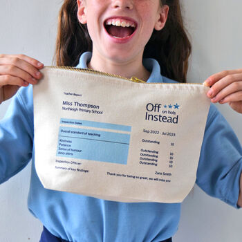 Personalised Report Style Pouch For Teacher, 5 of 7