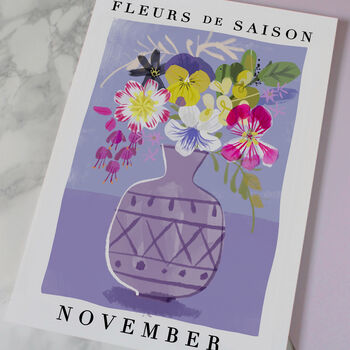 Seasonal Flowers Personalised Print, 7 of 12