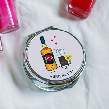 Funny Rum Compact Mirror For Mum, 2 of 6