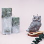 G Decor Birch Tree Effect Grey 3D Owl Pillar Candle, thumbnail 1 of 6