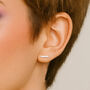 Gold Curved Rectangle Ear Jackets, thumbnail 6 of 7