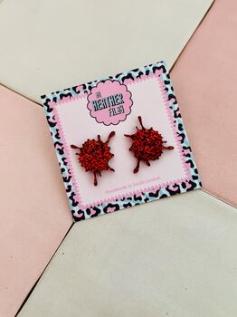 Blood Glitter Resin Studs / Gothic Jewellery Gift / Spooky Statement Accessories / Alternative Fashion, 4 of 5