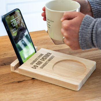 Personalised Sofa Coaster Phone Stand Do Not Disturb, 5 of 5