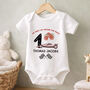 Personalised My First Lap Around The Track Birthday Baby Outfit, thumbnail 1 of 7