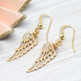 18ct Gold Plated Sterling Silver Angel Wing Earrings, thumbnail 4 of 8