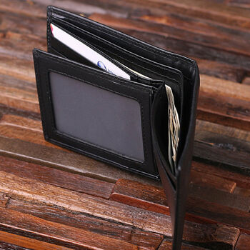 Personalised Engraved Men’s Leather Wallet, 3 of 4