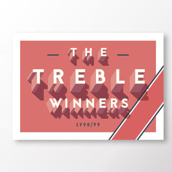 Manchester United 'The Treble Winners' Typographic Poster, 2 of 7