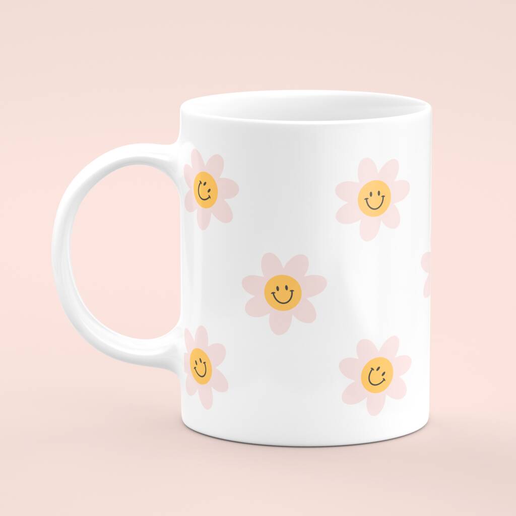 Pink Daisy Mug By Quinn's Pins